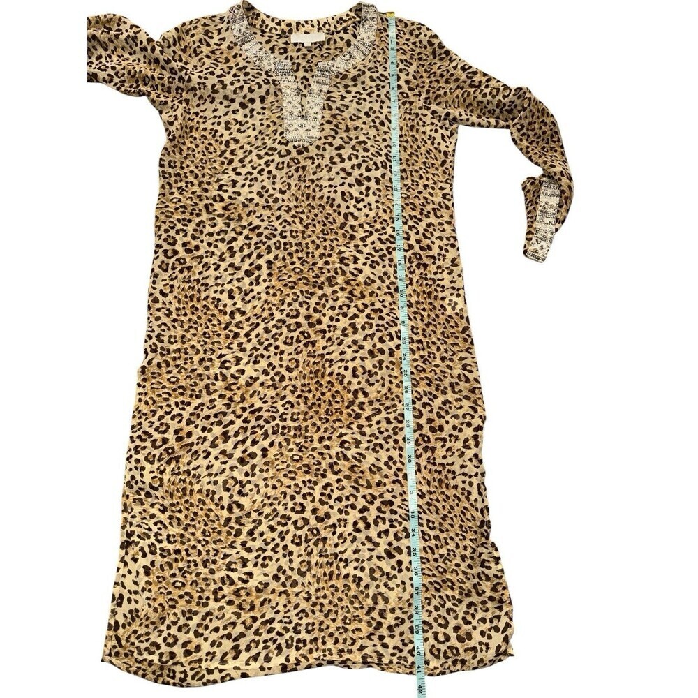 Elizabeth Hurley 100% Silk Beach Sheer Leopard Beaded Tunic Dress Cover Up - Picture 9 of 10